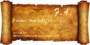 Feder Adrián névjegykártya